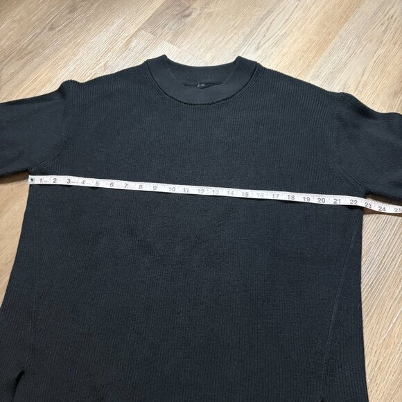 Lululemon Merino Wool Blend Ribbed Crewneck Sweater black size 10 L large cotton - Picture 12 of 12